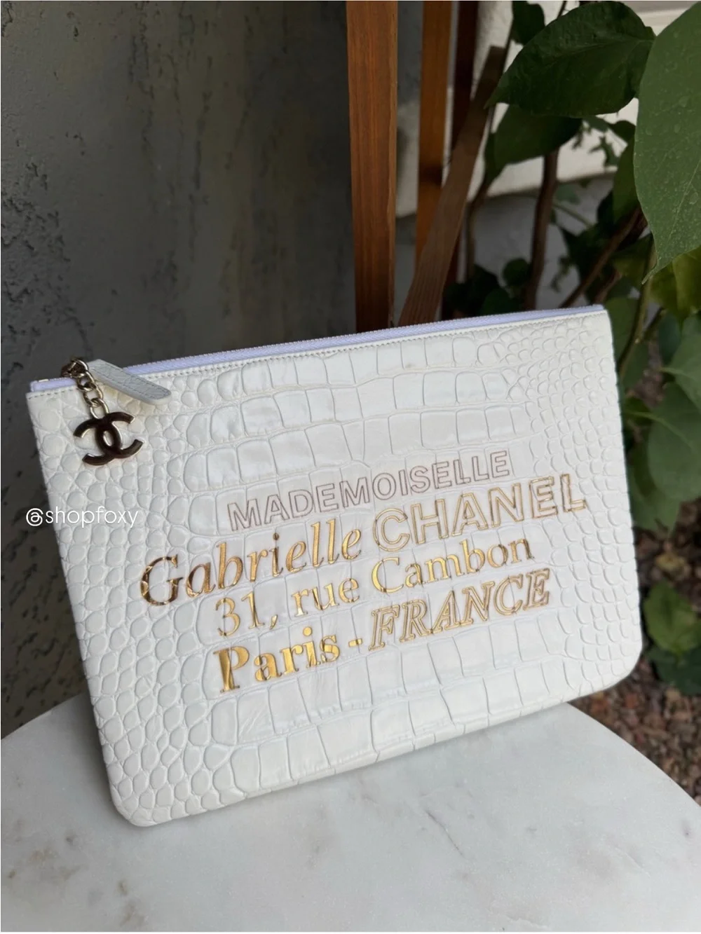 Chanel Croc Embossed Leather O-Case